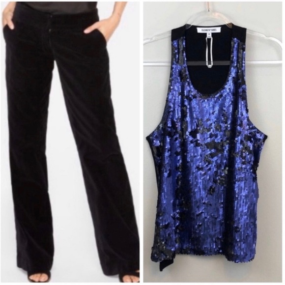 Johnny Was 4 Love and Liberty Black Velveteen Wide Leg Pants New with Tags - Picture 3 of 14